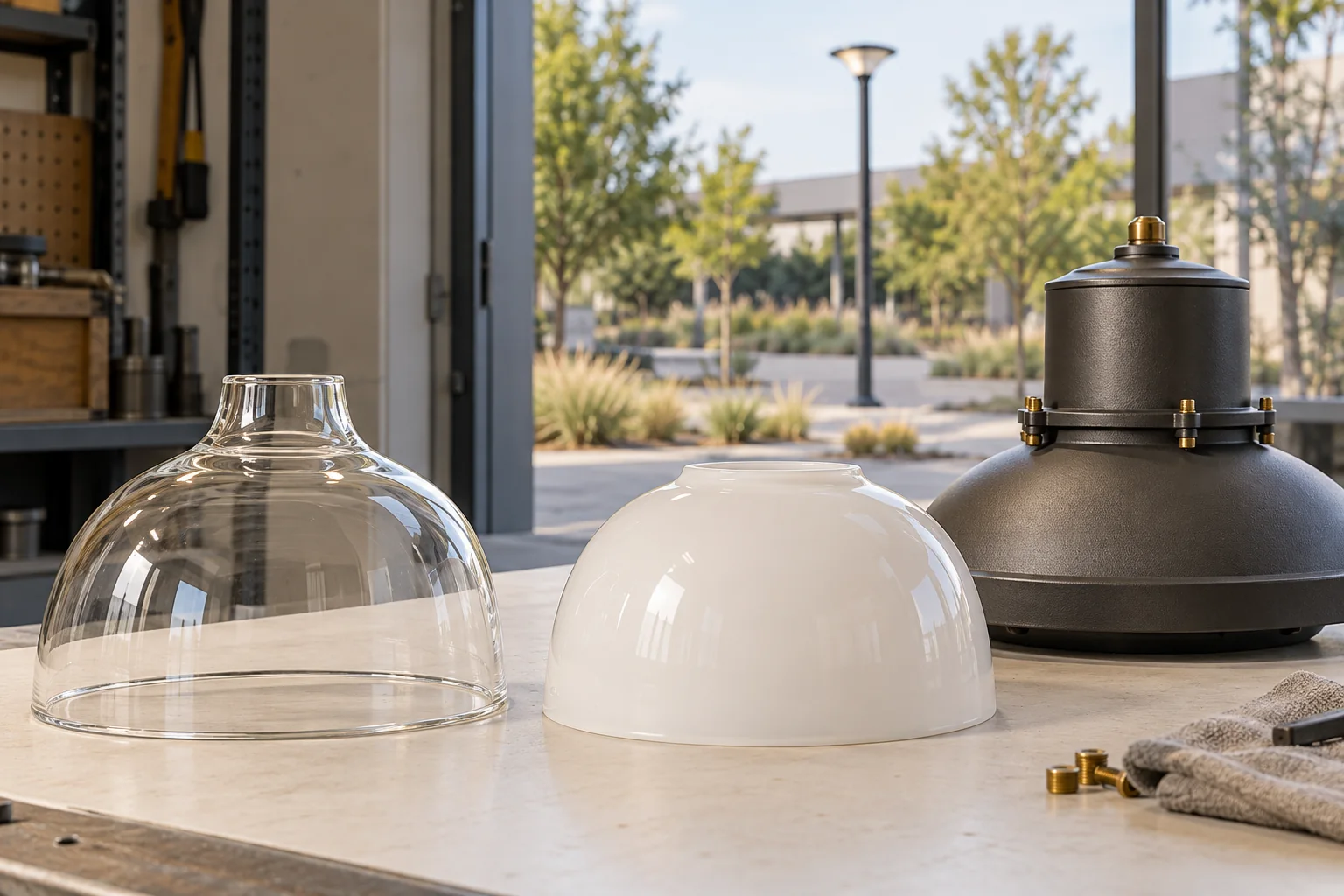 Glass cover samples and a fixture housing for outdoor application review