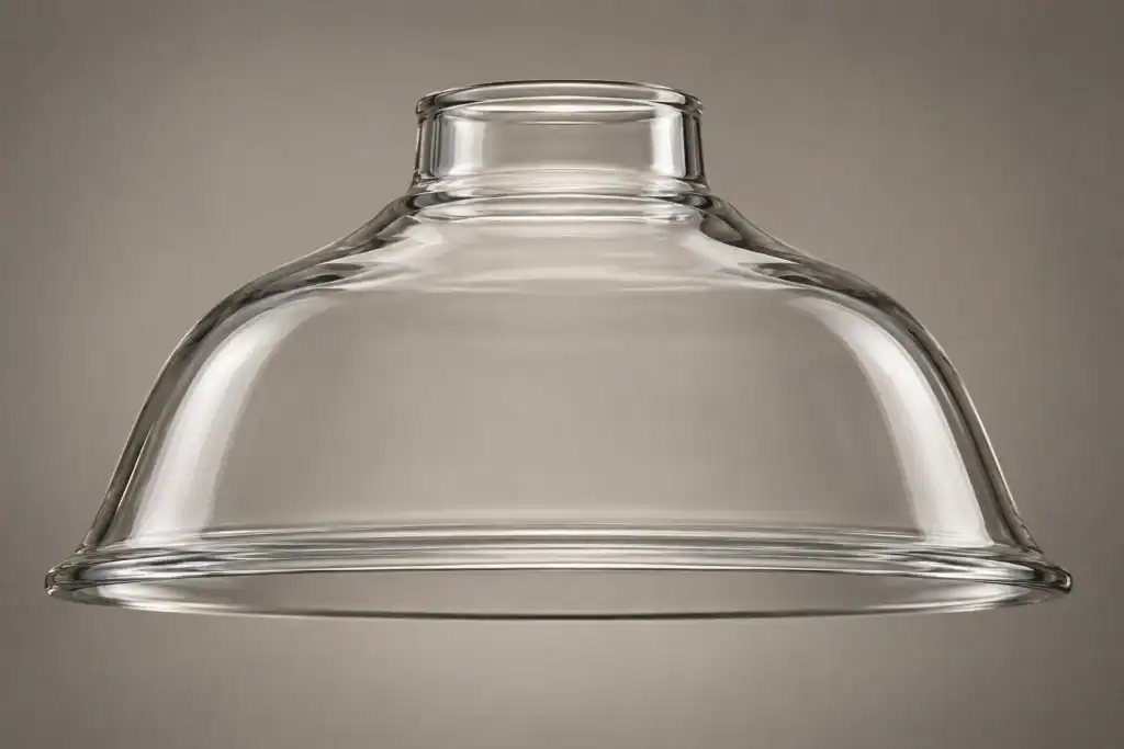 Clear glass lampshade for modern lighting fixtures.